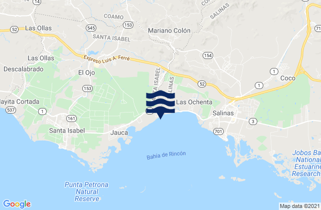 Mappa delle maree di Coamo Arriba Barrio, Puerto Rico