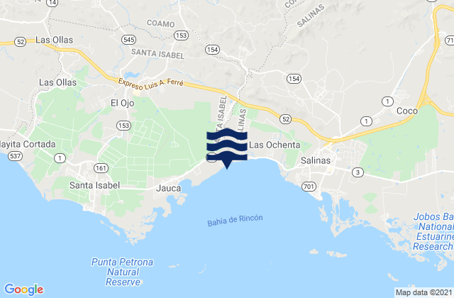 Mappa delle maree di Coamo Barrio-Pueblo, Puerto Rico