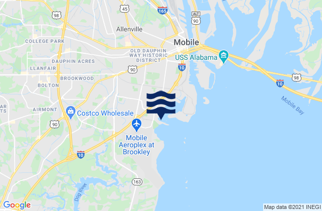 Mappa delle maree di Coast Guard Sector Mobile, United States
