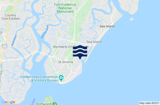 Mappa delle maree di Coastguard/St Simons, United States