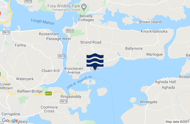 Mappa delle maree di Cobh, Ireland