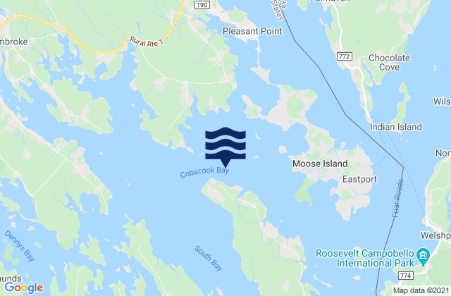 Mappa delle maree di Cobscook Bay, United States