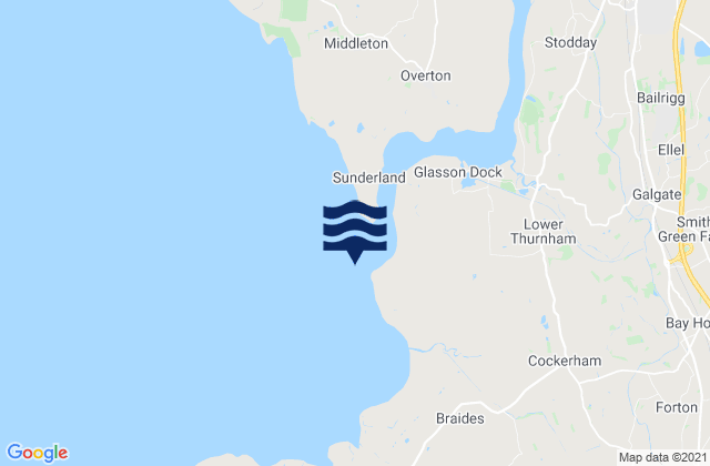 Mappa delle maree di Cockerham Lighthouse, United Kingdom