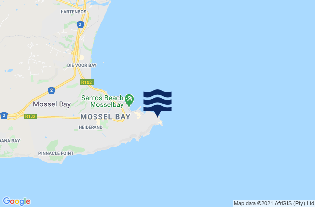 Mappa delle maree di Coffee Bay Point, South Africa