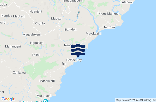 Mappa delle maree di CoffeeBayBeach, South Africa