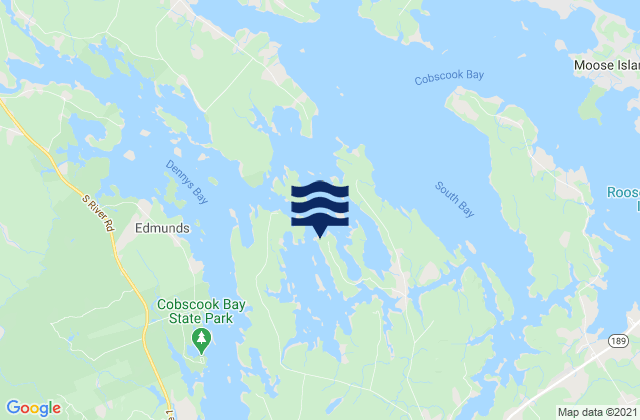 Mappa delle maree di Coffins Point, Canada