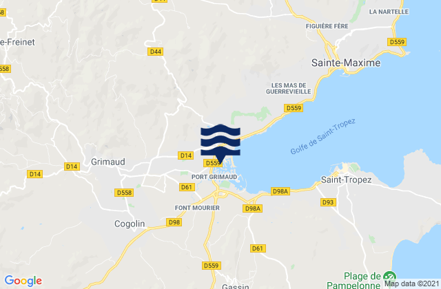 Mappa delle maree di Cogolin, France