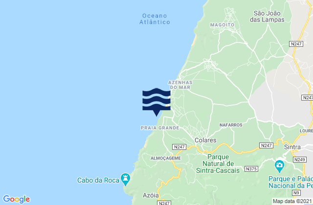 Mappa delle maree di Colares, Portugal