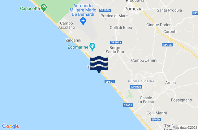 Mappa delle maree di Colli di Enea, Italy