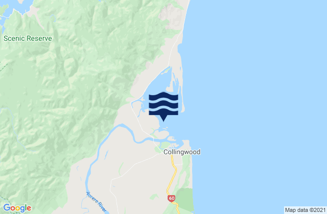 Mappa delle maree di Collingwood, New Zealand