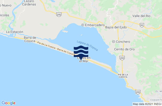 Mappa delle maree di Colonia Luces en el Mar, Mexico