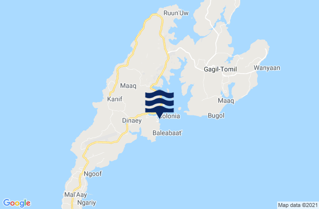 Mappa delle maree di Colonia, Micronesia