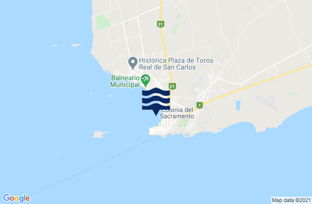 Mappa delle maree di Colonia del Sacramento, Uruguay