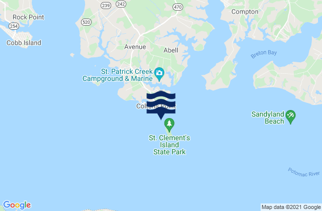 Mappa delle maree di Colton's Point, United States