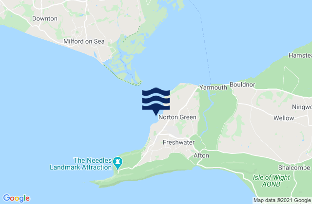 Mappa delle maree di Colwell Bay Beach, United Kingdom