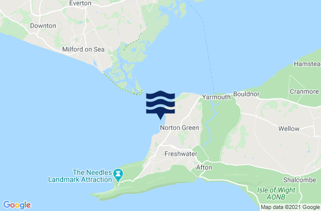Mappa delle maree di Colwell Bay, United Kingdom