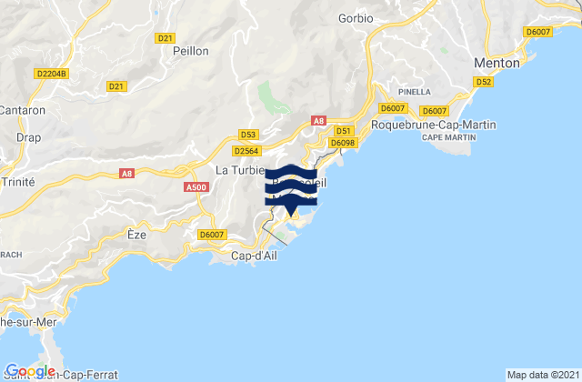 Mappa delle maree di Commune de Monaco, Monaco