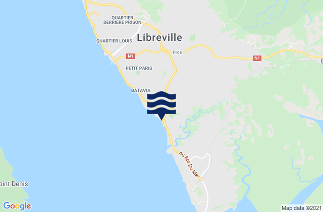 Mappa delle maree di Commune of Libreville, Gabon