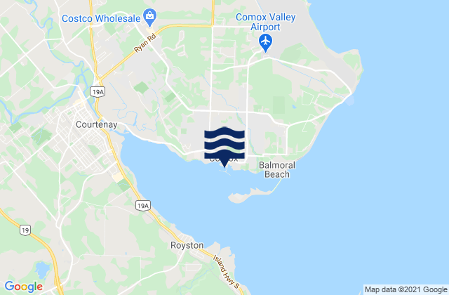 Mappa delle maree di Comox, Canada