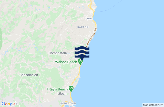 Mappa delle maree di Compostela, Philippines