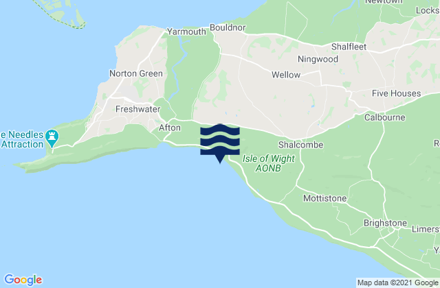 Mappa delle maree di Compton Bay Beach, United Kingdom