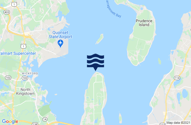 Mappa delle maree di Conanicut Point, United States