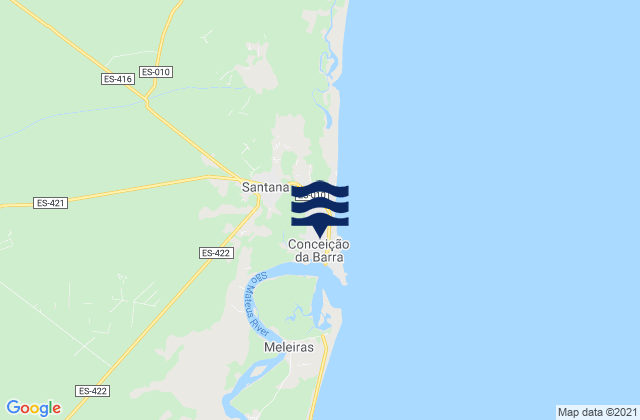 Mappa delle maree di Conceição da Barra, Brazil
