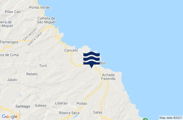 Mappa delle maree di Concelho de Santa Cruz, Cabo Verde