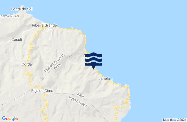 Mappa delle maree di Concelho do Paul, Cabo Verde