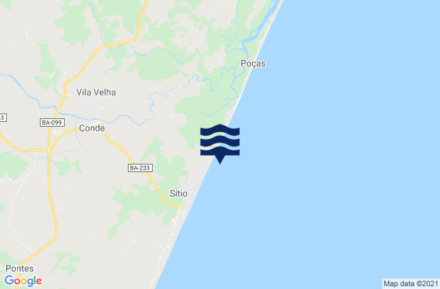 Mappa delle maree di Conde, Brazil