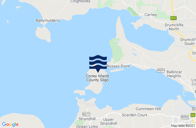 Mappa delle maree di Coney Island, Ireland