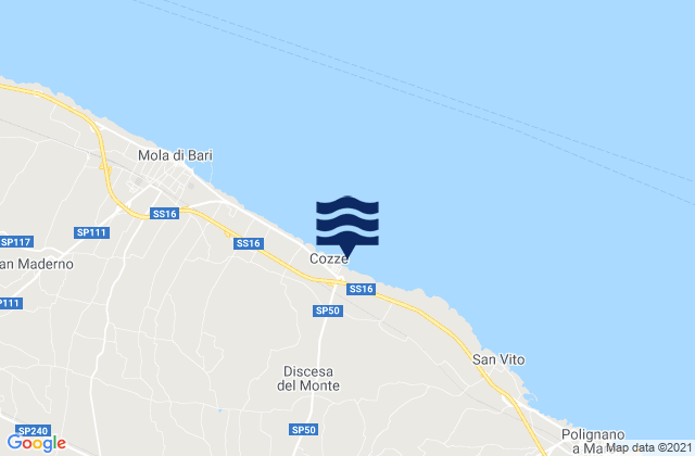 Mappa delle maree di Conversano, Italy