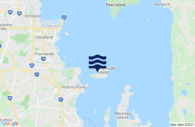 Mappa delle maree di Coochiemudlo Island, Australia