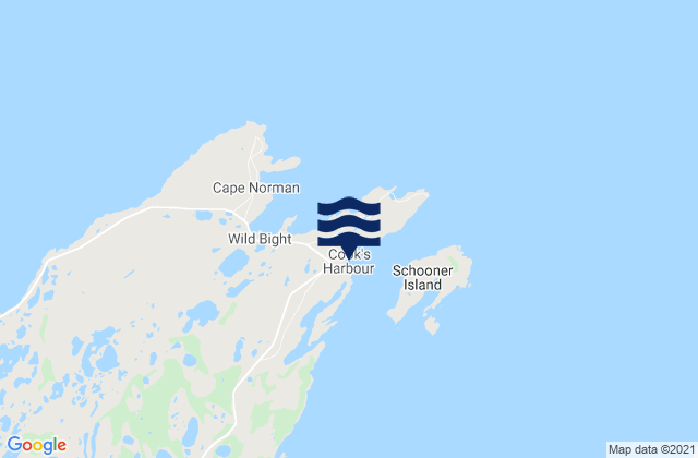 Mappa delle maree di Cook's Harbour, Canada