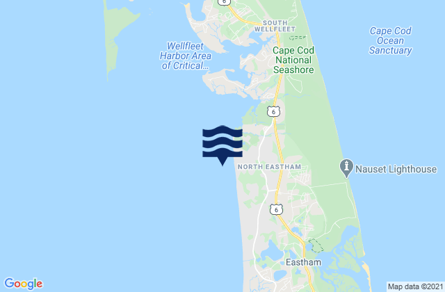 Mappa delle maree di Cooks Brook Beach, United States