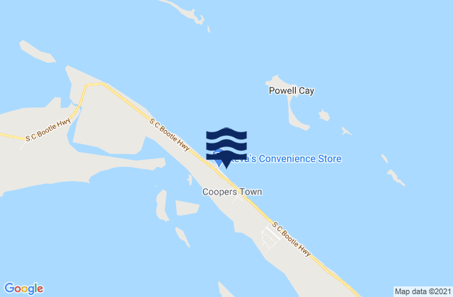Mappa delle maree di Cooper’s Town, Bahamas