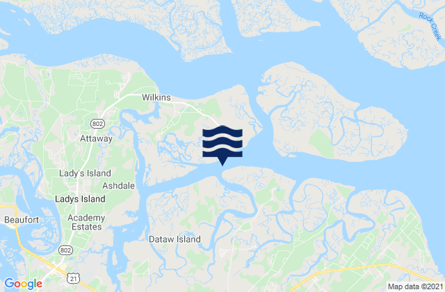 Mappa delle maree di Coosaw Island South of Morgan River, United States