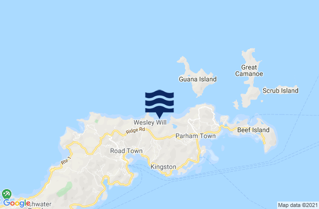 Mappa delle maree di Cooten Bay, U.S. Virgin Islands