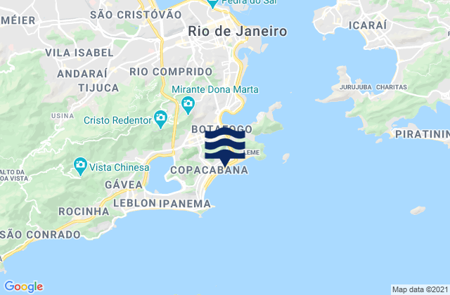 Mappa delle maree di Copacabana Beach, Brazil