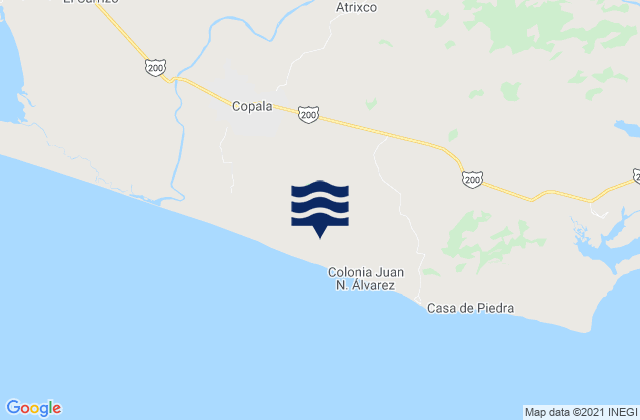 Mappa delle maree di Copala, Mexico