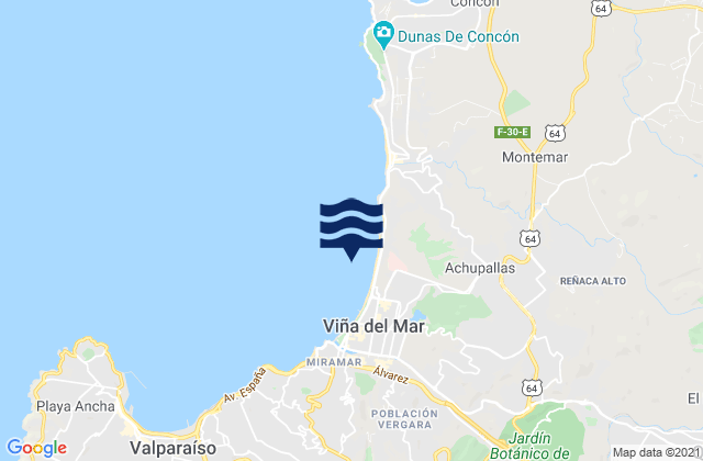 Mappa delle maree di Copec, Chile
