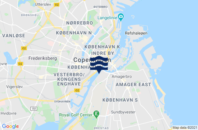 Mappa delle maree di Copenhagen, Denmark