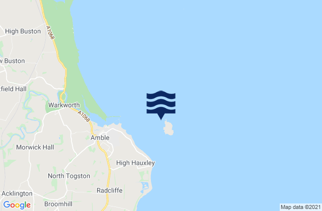 Mappa delle maree di Coquet Island, United Kingdom