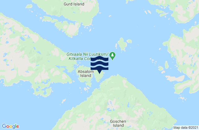 Mappa delle maree di Coquitlam Island, Canada
