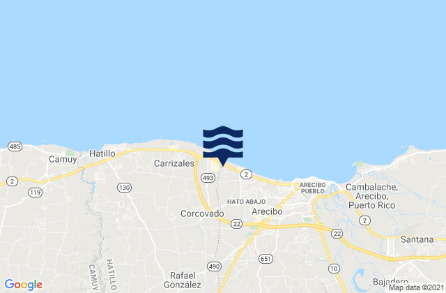 Mappa delle maree di Corcovado, Puerto Rico