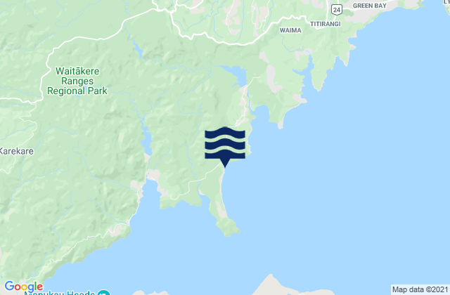 Mappa delle maree di Cornwallis Beach, New Zealand