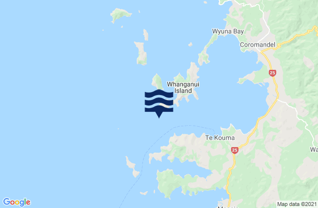 Mappa delle maree di Coromandel Harbour, New Zealand