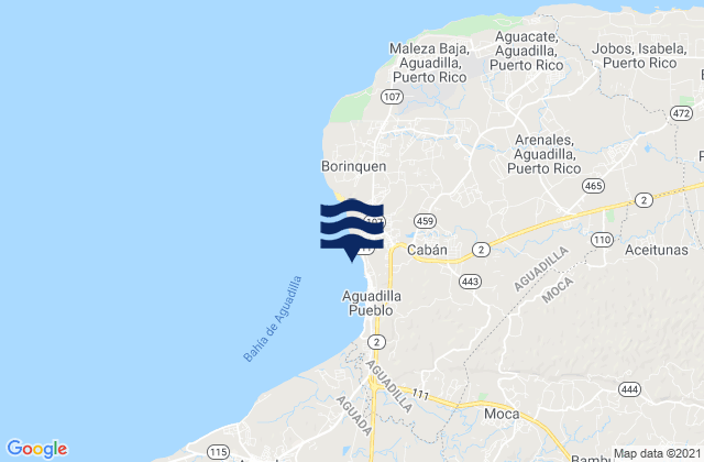 Mappa delle maree di Corrales Barrio, Puerto Rico
