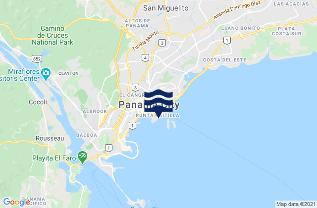 Mappa delle maree di Corregimiento San Francisco, Panama