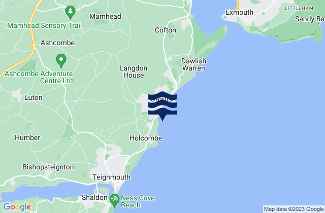 Mappa delle maree di Coryton Cove Beach, United Kingdom
